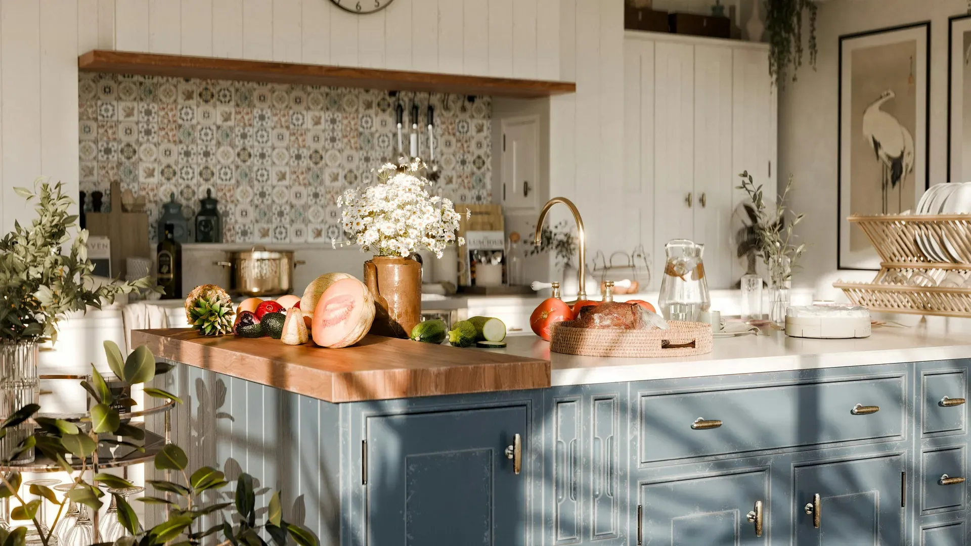 Bright, spotless residential kitchen