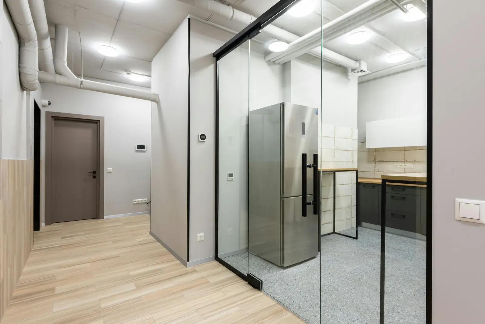 Freshly finished office space after a post-construction clean